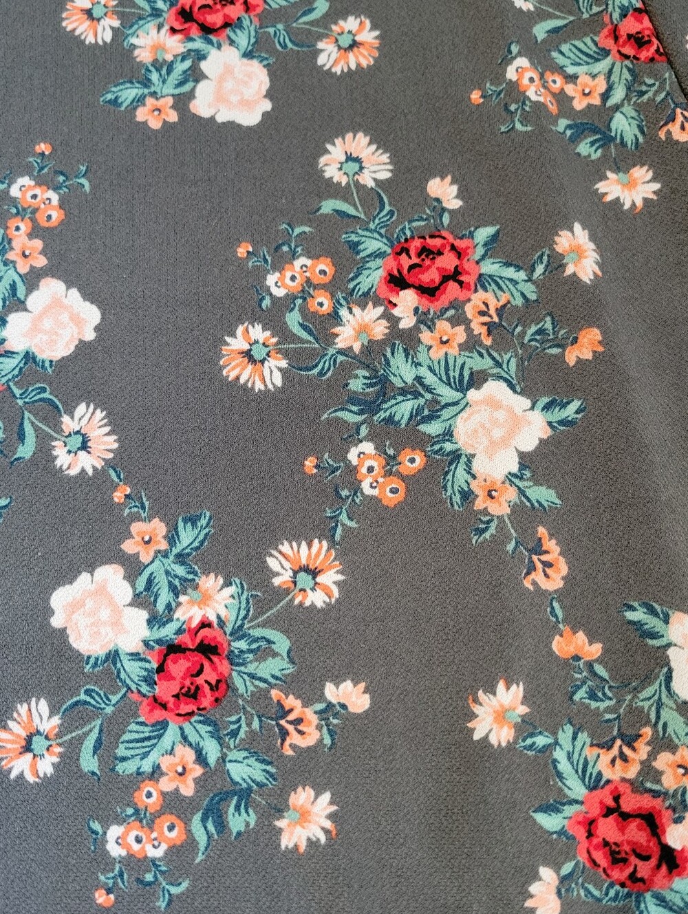 Torrid Gray Floral Crepe Tank Top Plus Size 5 5x - Picture 5 of 8